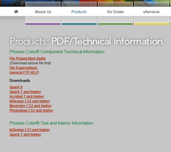 Our website, http://www.phoenixcolor.com/techinfo.html, contains this guide and the individual program settings. Please download the desired program settings before proceeding.