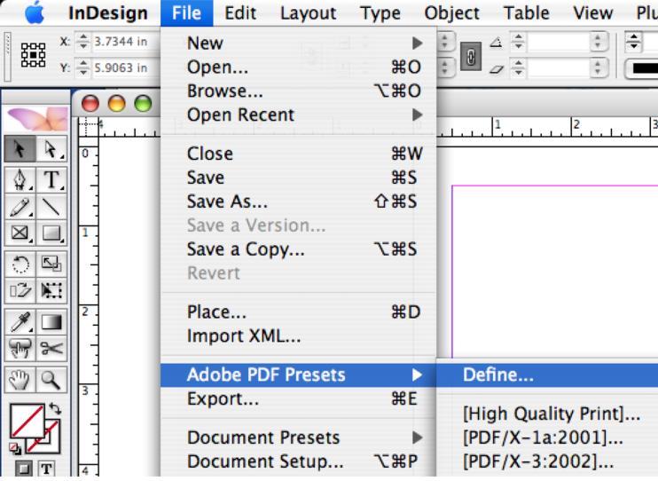 InDesign Importing the Adobe PDF