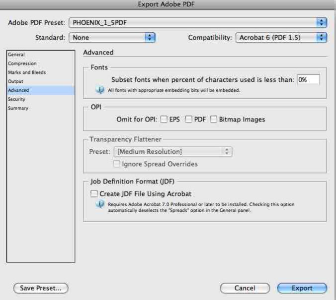 1.5 setting fails to export a PDF, try