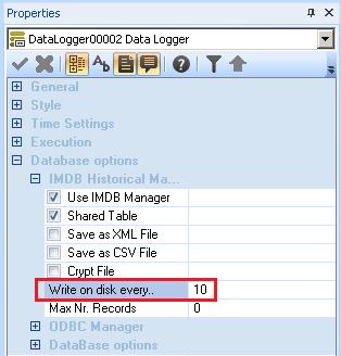 Figure 29 Setting the backup interval Figure 30 Activating the Save as XML File checkbox The backup file is stored in csv format and can be opened using a standard editor.