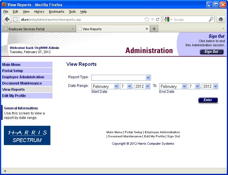 View reports The available reports are: Data Import: Dates and details of the imports to the portal Employee Enrollment: Employee names, emails, and the dates of their enrollment Employee Logins: