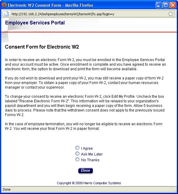 Example of consent form Employee Services