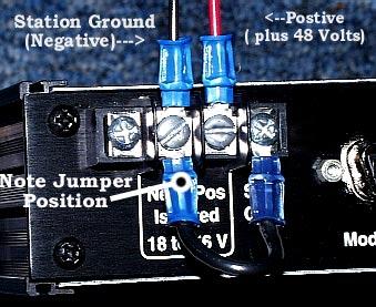 There is an external chassis ground wire (jumper) that must be connected to the station ground terminal at the power input connector.