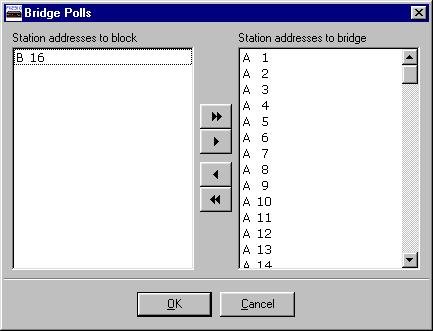 BRIDGE MCS-11 PORTS: You must push the Bridge MCS-11 Ports button if you want MCS-11 polls and answers to be bridged (passed through) between MCS-11 ports one and two.