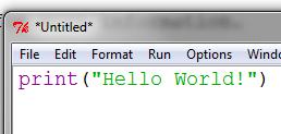 Example: Hello World is traditionally the first program