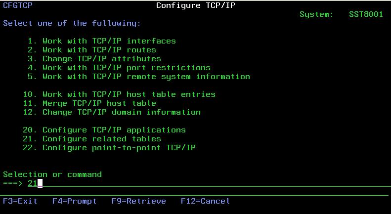2. Configure SecurID Authentication service port. Sign on to IBM i LPAR using the ALERT profile.