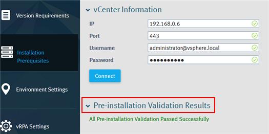 Verify the Pre-installation Validation Results, and