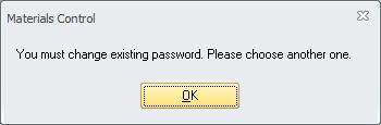 Click on OK to change the password: Here the user can now enter the new password. It is not allowed to use the same password again.