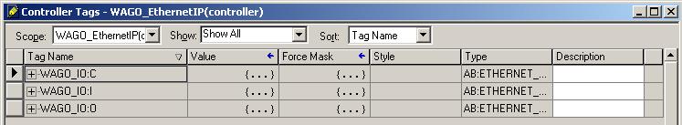 The Controller Tags dialog window opens.