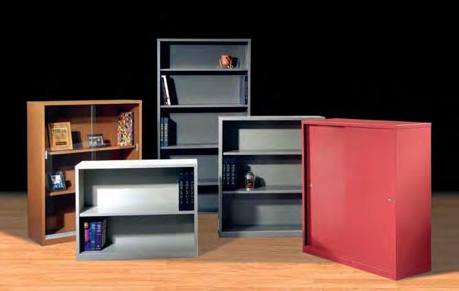 300 SERIES BOOKCASES Storage for everything else. Bookcases Two to six shelves at 12 or 15 deep make up our basic line. They feature durable double wall construction with adjustable shelves.