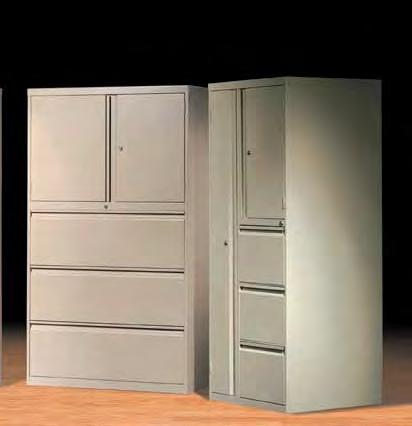 The 63-3/4 model matches the height of a five drawer lateral file. A single door model is available.