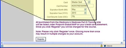 Then enter the credit card number, select the month of expiration and the year.