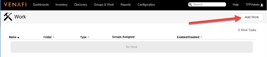 Configure Work Create Work items (Groups & Work > Work) Work