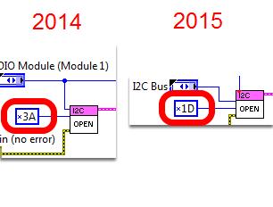 I2C The Compatibility mode input has been removed from the I2C Read and I2C Write VIs. This is not necessary on the roborio I2C.