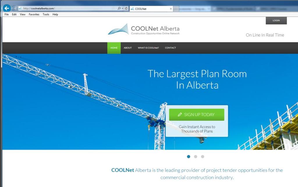 To log into the COOLNet Alberta site for the first
