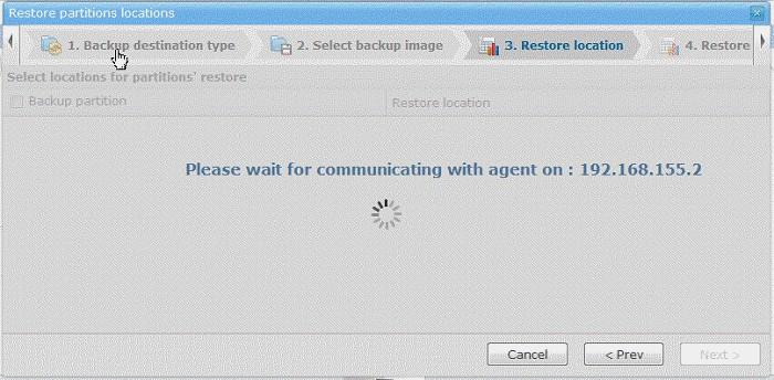 Stage 3 Restore location The third stage of the process is to select data you wish to restore from the backup image (.