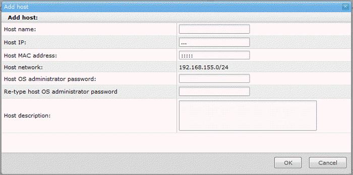 Type the Host name in the 'Hostname' text box. Type the Host IP address n the 'HostIP' text box.