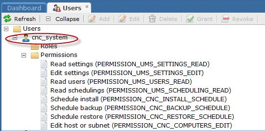 User Roles Permissions Users Comodo Network Center's (CNC) 'Users' tab allows you to remove, add, edit users.