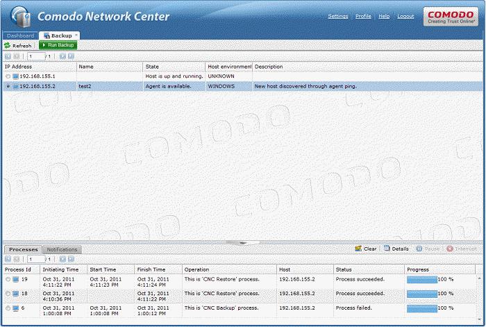Manage Scheduling Operations The scheduling option in Comodo Network Center enables you to schedule previously configured tasks to run at a set time or interval of time.