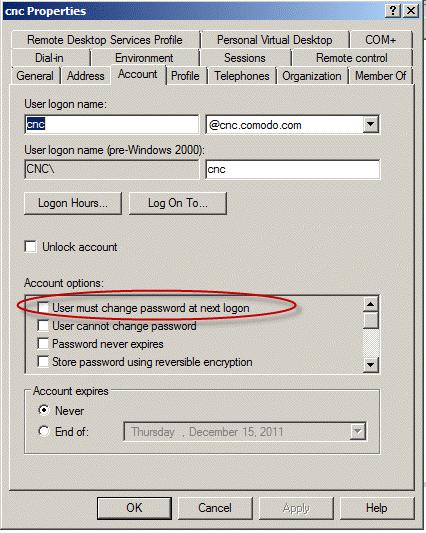 Console. CNC server configurations are disable after Microsoft Active Directory integration.