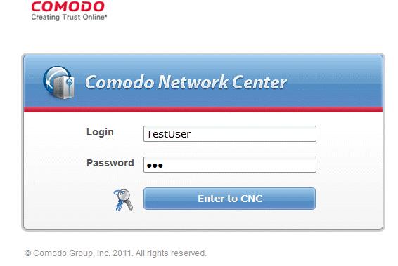 How To Log In To Comodo Network Center With New User Account To log-in to the CNC with new user account Log into the admin interface, select the 'Configuration' tab Click the 'Users' tab.