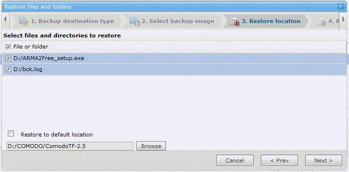 From the Restore summary step you can start the process now,