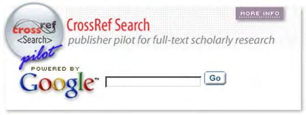 The CrossRef Search represents the first phase of an initiative involving different publishers of primary scientific, technical, and medical (STM) content to employ industry-standard search