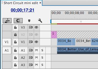 15. Create space at the beginning of your sequence for your 2 second title. You will notice that the title is actually overlapping your video clip.