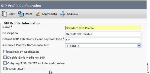 IP Addressing Modes for Cisco Collaboration Products Cluster-Wide Configuration (Enterprise Parameters) te Enable ANAT only on SIP trunks with an IP addressing mode setting of IPv4 and IPv6.