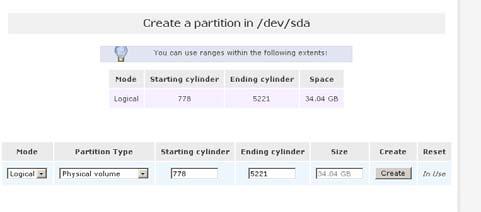 available partition.