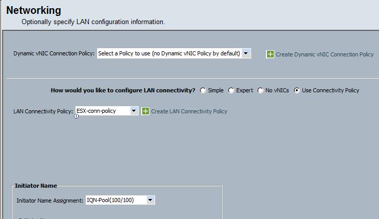 Step 7 On the next page in the question How would you like to configure SAN connectivity. Select no vhbas. Then Next.
