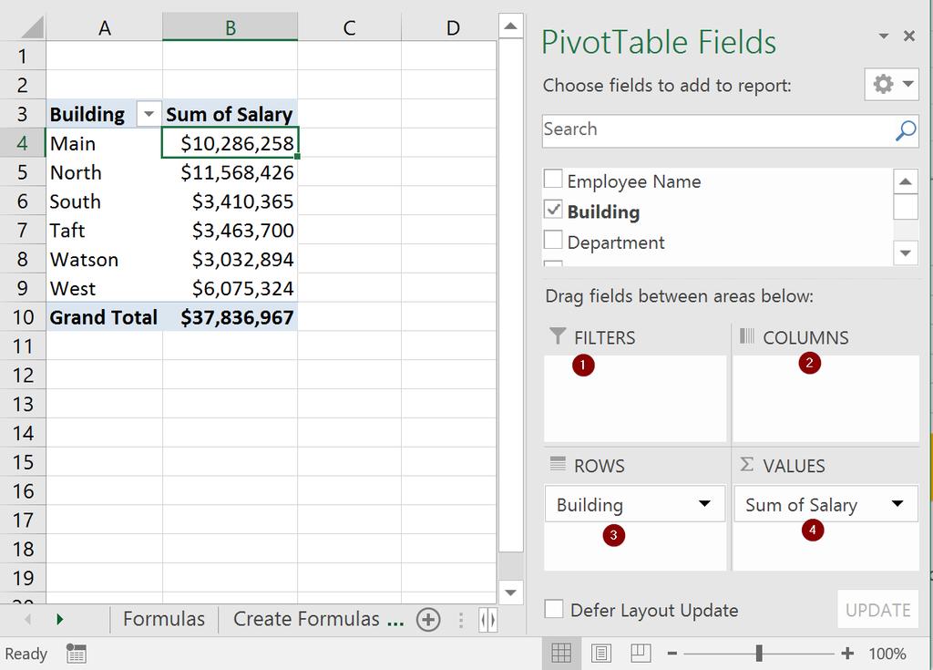 PivotTables & PivotCharts A PivotTable interactively allows for quickly summarizing large amounts of data.