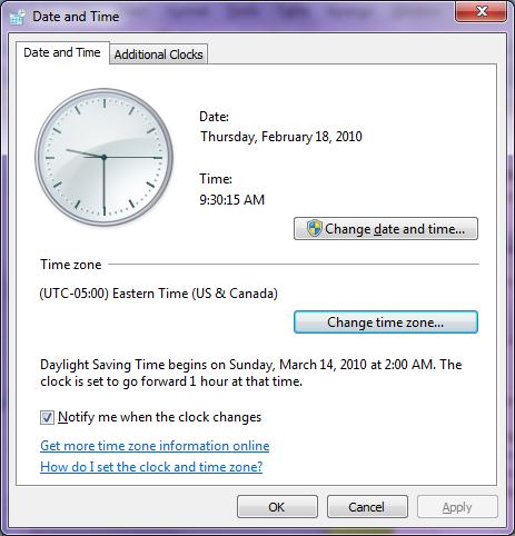 Daylight Savings Time Auto Adjust WINDOWS 7 The DST Auto Adjust Feature must be turned on in order to run NEWTIN