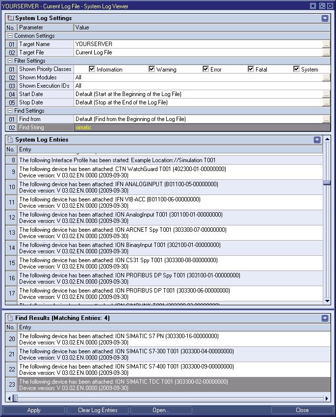 4000 X-Tools - User Manual - 03 - Main Management System 2.4 System Log Viewer 2.4.1 Overview The System Log Viewer is used in order to view the log entries of the current and of past system log files of the X-Tools Client and of currently connected X-Tools Servers.