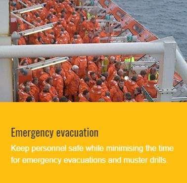 for emergency evacuations and muster drills.