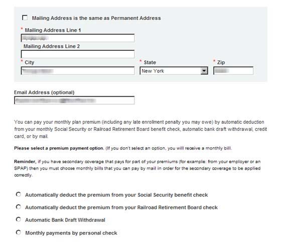 If Automatic Bank Draft Withdrawal is selected, there will be a new section added to enter the Account information.