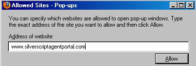 This will open a new window, to allow sites to pop up new windows or tabs.