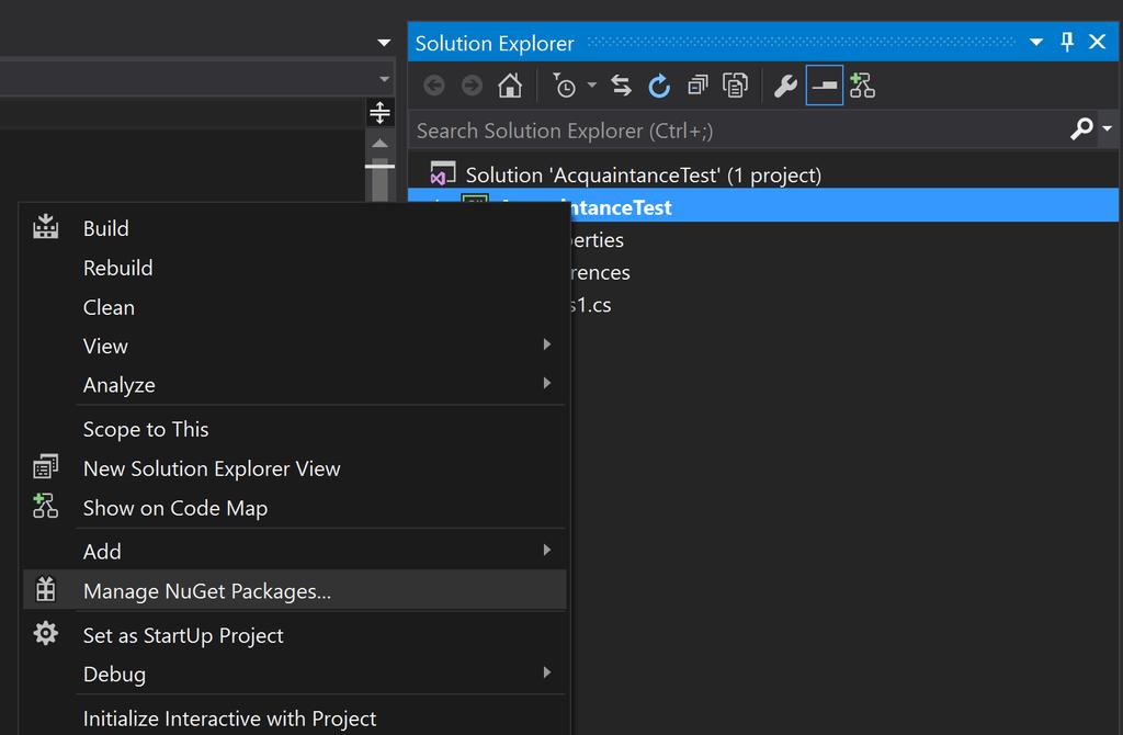 In Visual Studio, dependencies are imported as NuGet packages.