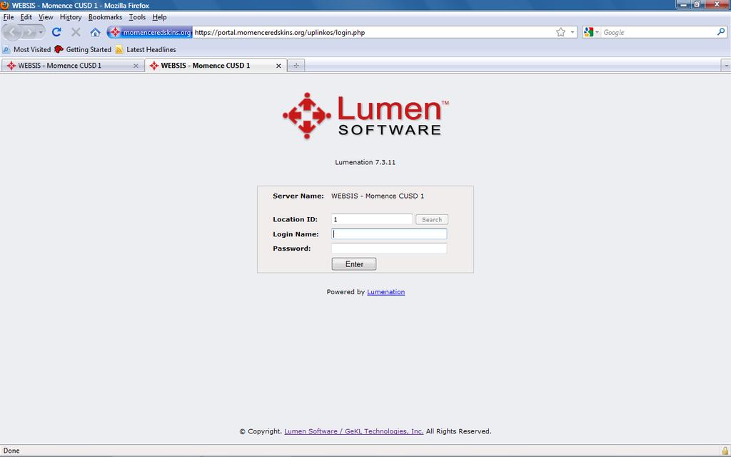 Momence Jr. High School Lumen WeBSIS Parent Portal Guide The Lumen WeBSIS parent portal is a web-based portal that provides parents/guardians up to date information concerning their students.