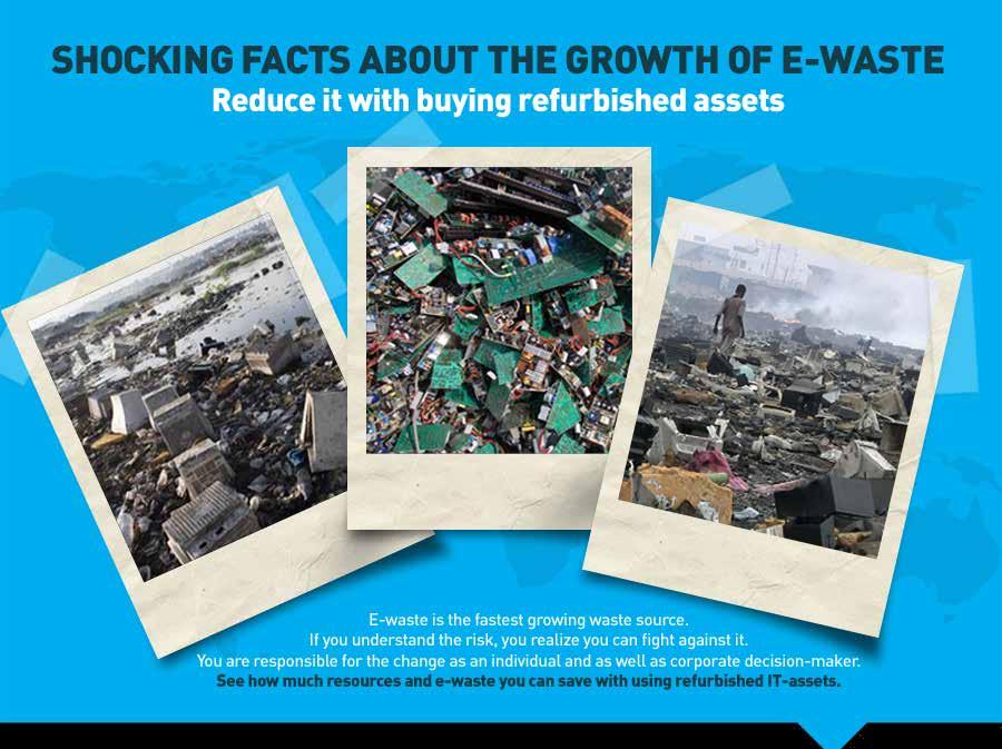 SUSTAINABILITY In 2016 it is estimated that 46 million tons of e-waste will be generated. We created an infographic to illustrate the environmental risks of the world s technological development.