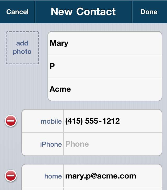 To see all your contacts, tap All Contacts at the top of the screen this combines your personal contacts list and your Company contacts list.