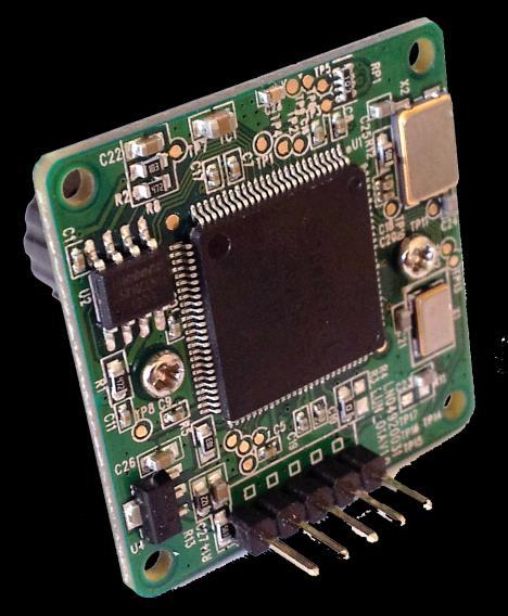 The module has an on-board serial interface (TTL) that is suitable for a direct connection to any host microcontroller UART or a PC system COM port.