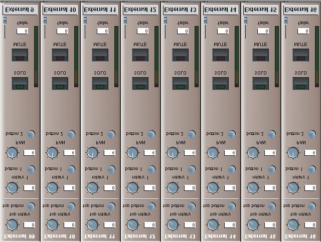 The second block of 8 channel strips can be configured to control any compatible MIDI equipped device.