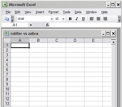 Open an Excel spreadsheet and type the headings shown below into the first row of each Column.