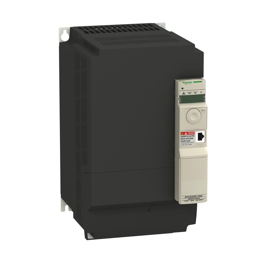 Product data sheet Characteristics ATV32HD11N4 variable speed drive ATV32-11 kw - 400 V - 3 phase - with heat sink Range of product Altivar 32 Product or component type Variable speed drive Product