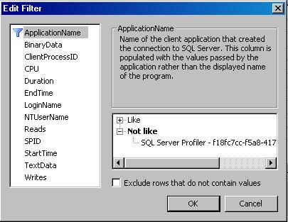 column 10 SQL Profiler Trace Template Allows
