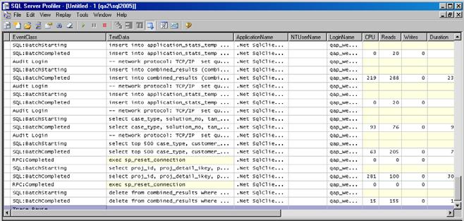 system 12 SQL Profiler Trace