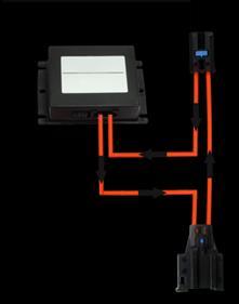 Connect the vehicle harness fibre optical connector to the fibre optical socket of the interface harness.