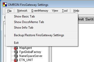 19 - If you use Datalink Status Area setting you need to set the parameter again. - If you add your own memory you can restore from FinsGateway console. See 5.2.