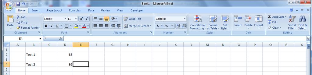 Working in a Spreadsheet 24 To work with a spreadsheet, you enter data in the cells of the spreadsheet. You enter data by clicking a cell and typing the data.